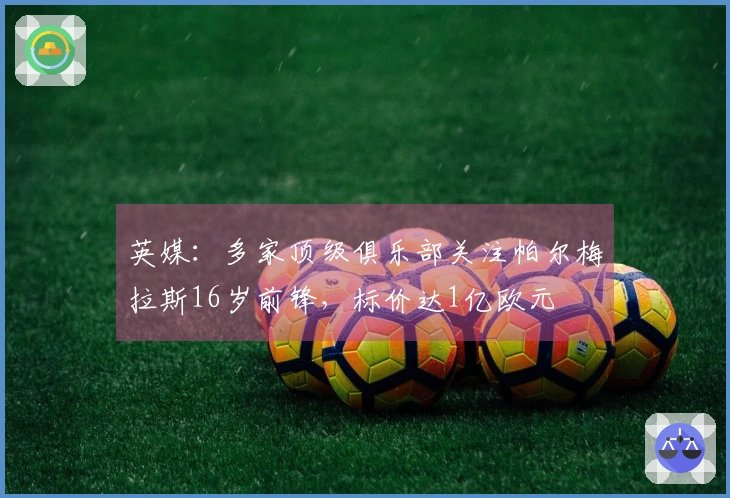 英媒：多家顶级俱乐部关注帕尔梅拉斯16岁前锋，标价达1亿欧元